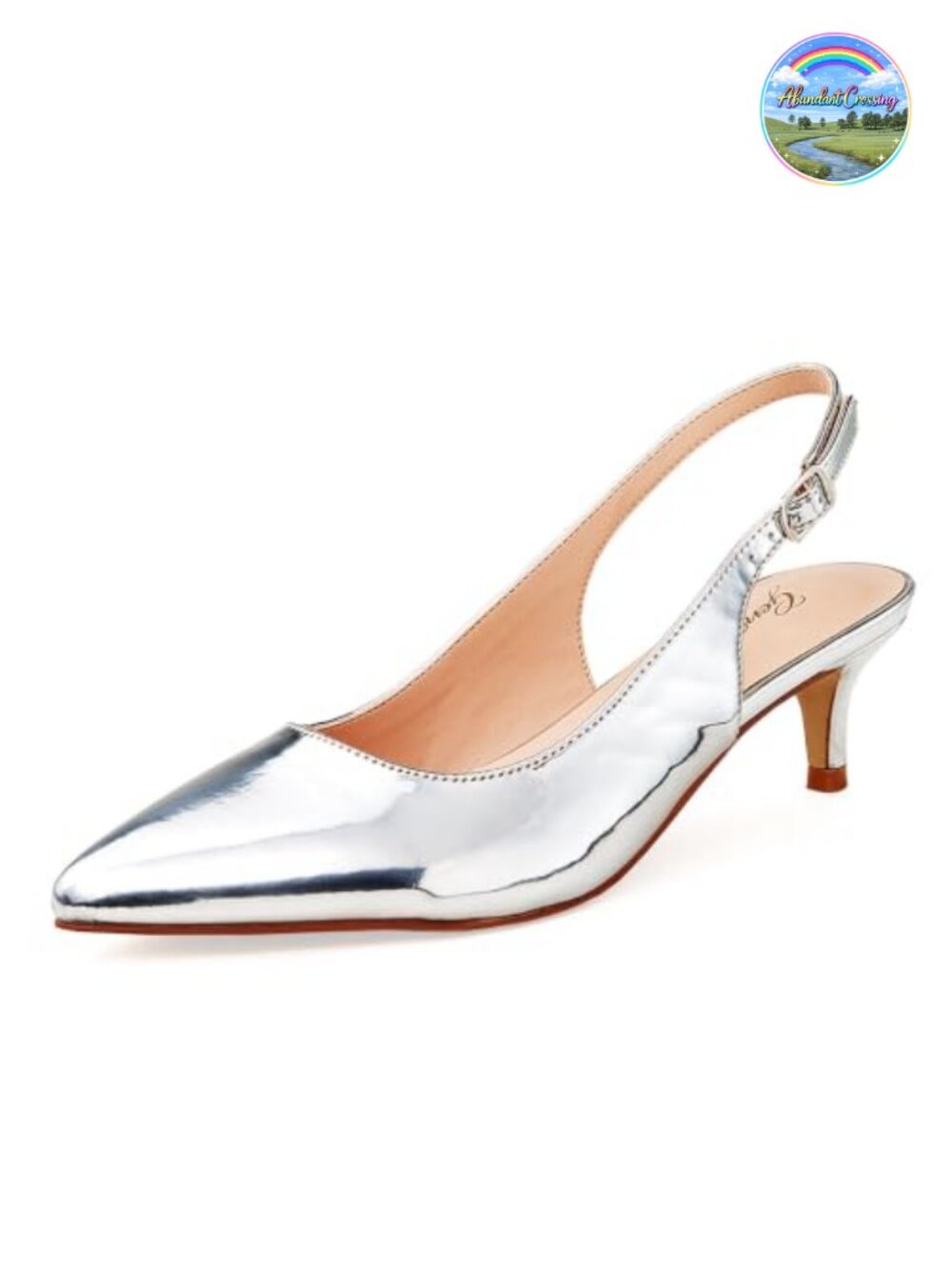 Women's Kitten Heel Slingback Pumps Pointed Toe Formal Work Shoes